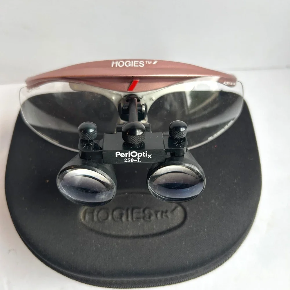 PeriOptix 250-L Flip Up Dental Loupes Hogies Frame Rose Gold 2.5x TTL